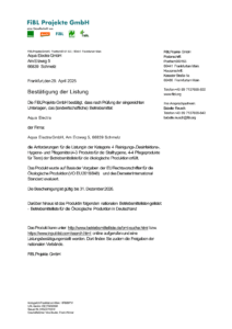 Zertifikat über die Bestätigung der Leitung einer Veranstaltung, ausgestellt im April 2023, mit Details zu den Teilnehmern und dem Veranstaltungsort.