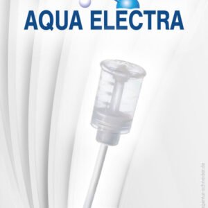 Produktbild von Aqua Electra mit einem transparenten Behälter und einem Schlauch. Ideal für medizinische Anwendungen und Flüssigkeitsübertragung.