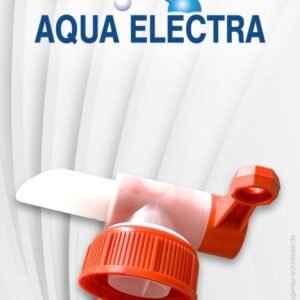 Aqua Electra Produktabbildung mit orangefarbenem Deckel und Spritzdüse auf hellem Hintergrund. Ideal für präzise Anwendungen in der Flüssigkeitsdosierung.